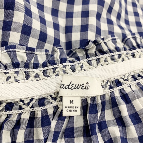 Madewell Smocked Gingham Off the shoulder top - Picture 4 of 9